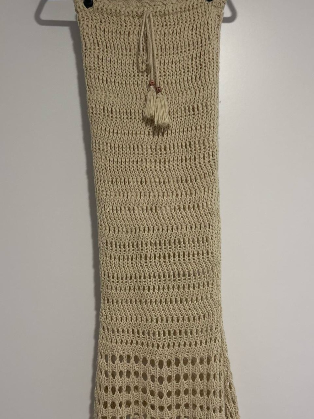 MABLE Cream Crochet-Trim Maxi Skirt